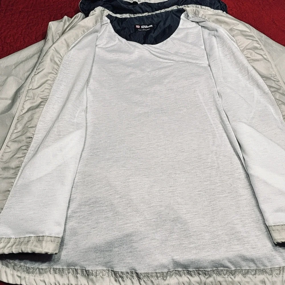 Vintage Wilson Nylon Windbreaker Warmup Tracksuit Set Men's Large White Blue